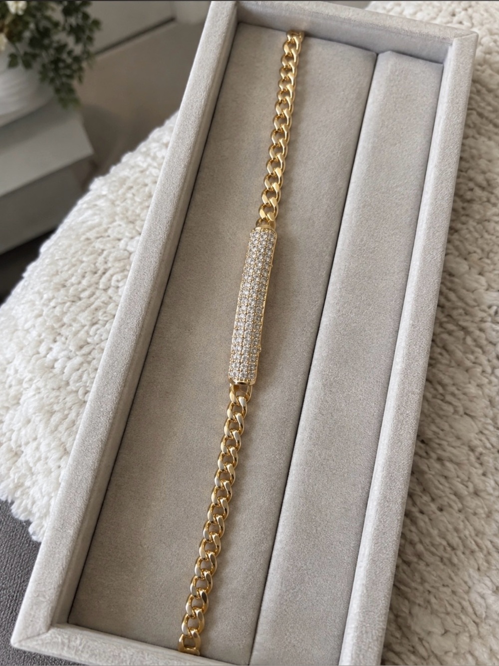 Gold plated CZ Bracelet - Elegant Women's  statement bracelet